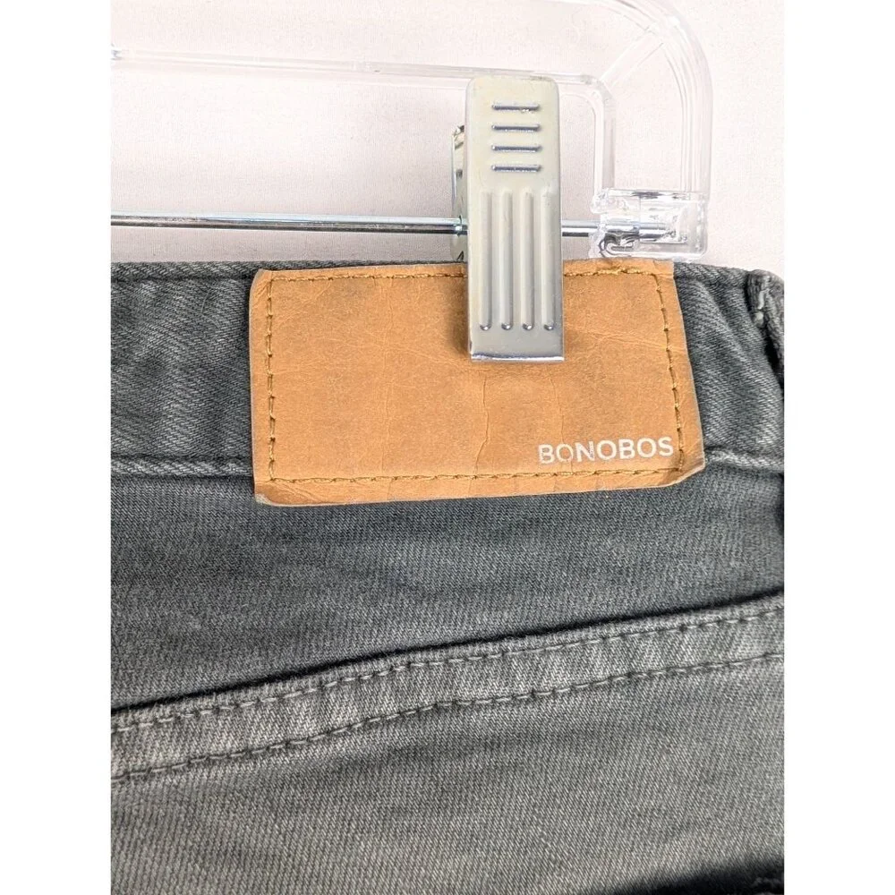 Bonobos Gray Denim Slim Fit Jeans Mens 32x31 Taper Distressed‎ 5 Pocket Mid Rise